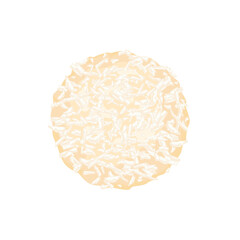 Coconut cookie isolated on white background. Vector cartoon flat illustration. Sweet biscuit icon.