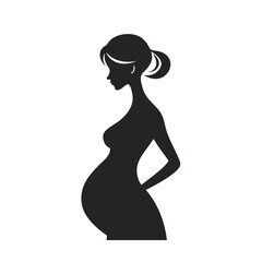 Pregnant Woman Silhouette With Elegant Pose