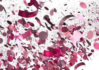 Obraz premium Festive pink confetti explosion background ideal for party invitations, celebrations, and joyful events.
