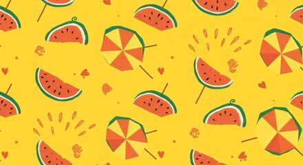 Hand-Drawn Minimalistic Summer Pattern with Dots and Lines for Eco-Friendly Greeting Cards