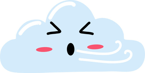 Cute doodle cloud character 10