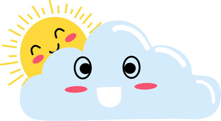 Cute doodle cloud character 6