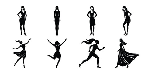 silhouettes of dancing girls. silhouettes of girls