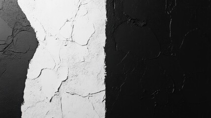 Fototapeta premium High-contrast texture of a black-white painted concrete wall.