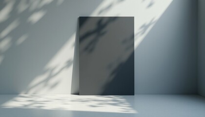 black frame sunlight shadow gray indoor space interior mockup background ppt powerpoint beauty cosmetics skincare