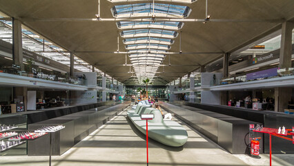 Inside of the Halle Freyssinet timelapse hyperlapse, a former train depot building in Paris.