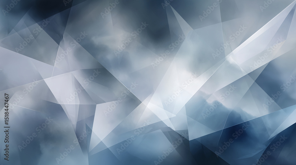Poster Abstract background of overlapping grey and blue geometric shapes, creating a modern and sleek design, ideal for presentations or website design