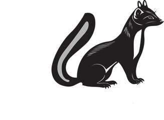 Marten silhouette vector design with white background .