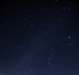frosty starry sky in winter