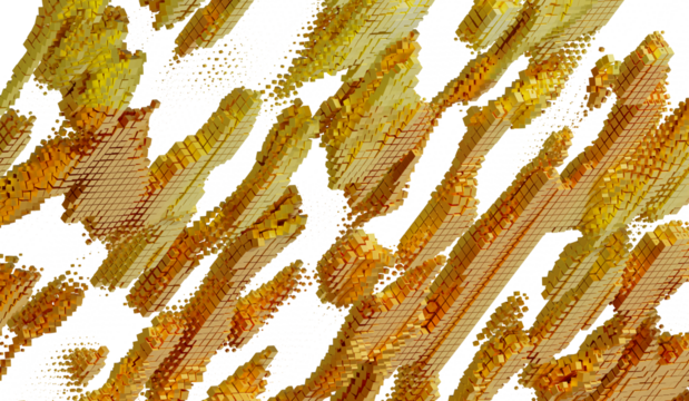 Golden 3D cube pattern, abstract background. Perfect for luxury, technology, and modern designs.