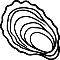 Fototapeta premium Oyster vector black silhouette print design