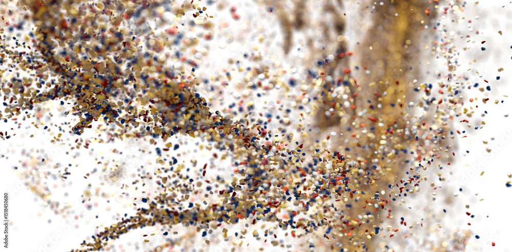 Poster abstract gold and red particle burst