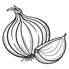 Essential onion graphic for recipe ingredients, cooking blogs, and food preparation visuals.
