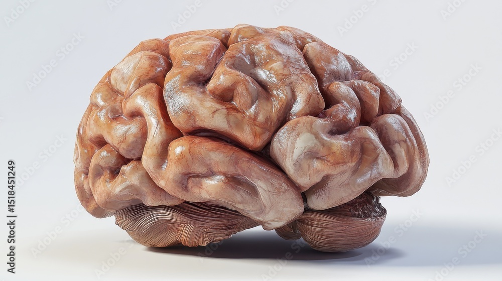 Poster computer generated image of a brain illustrating the concept of collective intelligence and generati