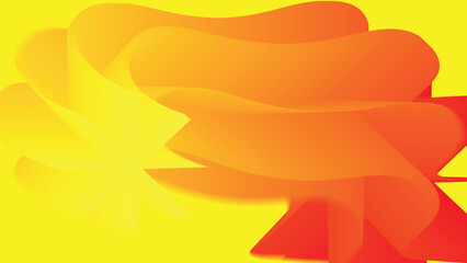 Abstract Composition of Flowing Orange and Yellow Shapes