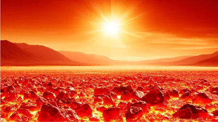 Fototapete Rund Inferno landscape under a bright sun © sulis