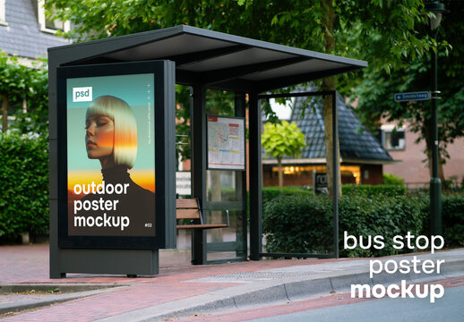 A bus stop poster mockup