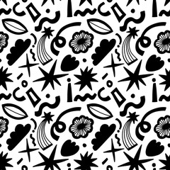 vector seamless pattern with doodle 