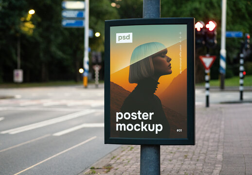 Outdoor advertising poster mockup