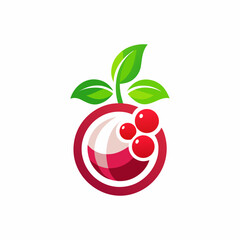Clean and attractive logo for beverage company featuring a stylized cherry and modern minimalist style