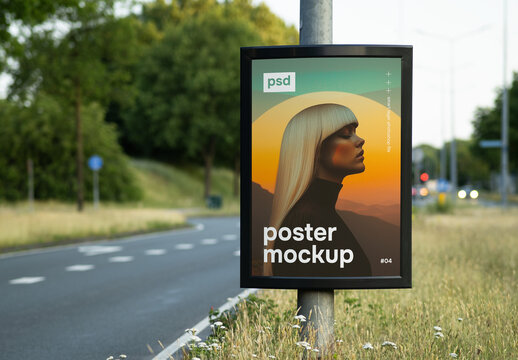 Outdoor advertising poster mockup