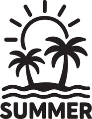 vector illustration of a tropical island