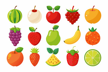 set of fruits and berries