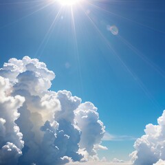 Clear Skies with White Clouds and Sunshine – Serene Sky Landscape
