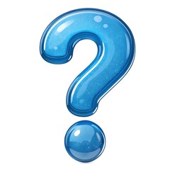 Naklejka premium 3d blue question mark. Faq problem solution symbol. isolated on a white background.