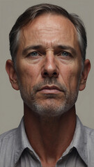 Obraz premium Close-Up Portrait of Contemplative Man with Thoughtful Expression