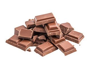 Milk Chocolate Bliss: Indulge in the decadent delight of a pile of smooth milk chocolate chunks, offering a rich and creamy taste experience.