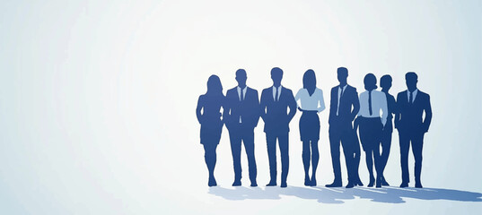 Business Team Standing in Gradient Background