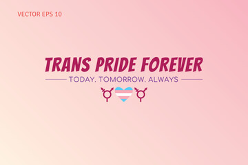 Trans Pride Forever Heart and Symbols Poster