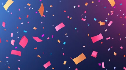 Obraz premium UI onboarding interface with small confetti animation after task completion, clean vector layout