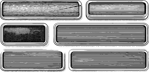 Vintage engraved illustration set of input fields and tooltips for design projects