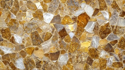 Fototapeta premium Golden gemstone mosaic texture background