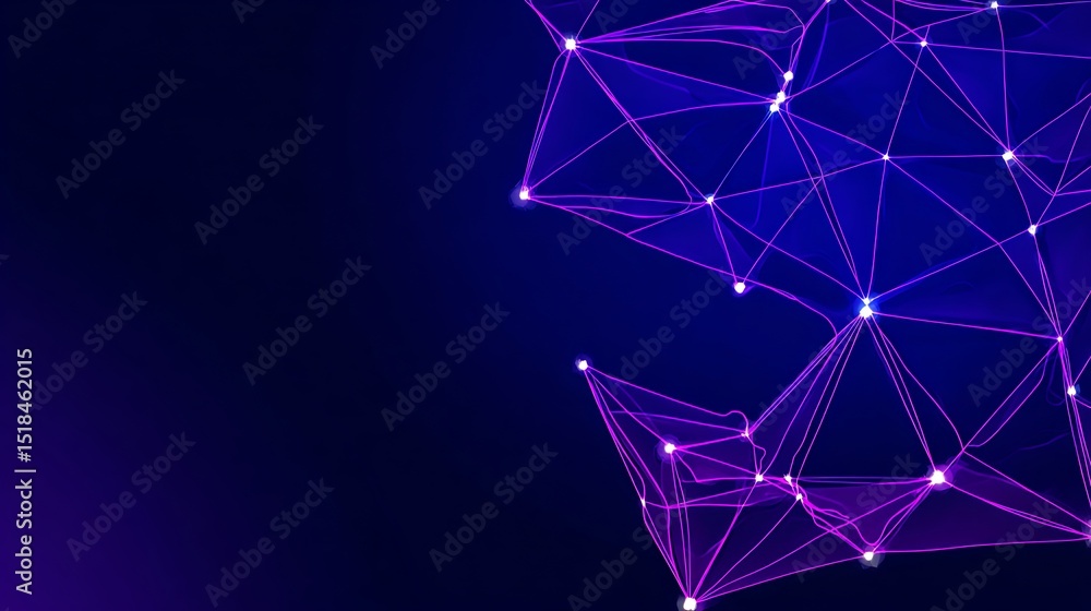 Poster abstract network connection of glowing dots