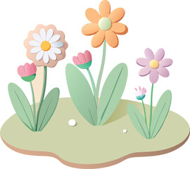 Colorful Cat Illustration with Floral Elements in CMYK Grayscale and RGB