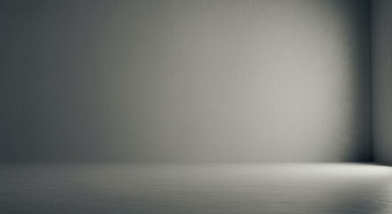 Minimalist empty room with soft light and grey walls for staging  