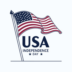 USA Independence Day flag vector illustration | Waving American flag graphic for 4th of July celebration, patriotic holiday, freedom day artwork | EPS design for print & digital use