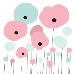 Abstract floral motif in calm tones, created in a clean, minimal style