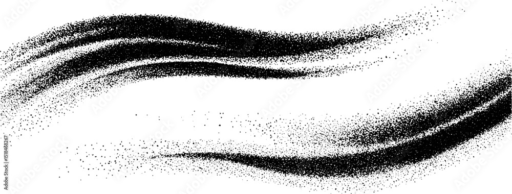 Aufkleber engraved illustration of metallic particle swirls for design and print projects