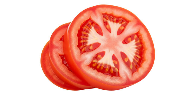 Fresh tomato slices healthy food red tomatoes ingredient vegetable slice cooking salad organic diet on transparent background