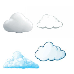 Obraz premium Cartoon cloud shapes isolated on white background