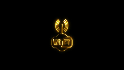 Neon Wi-Fi icon background illustration. Technology Wi Fi sign illustration background.
