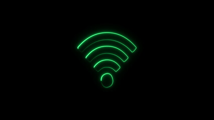Abstract Neon Wi-Fi icon background illustration. Technology wireless Wi Fi icon illustration background 4k.