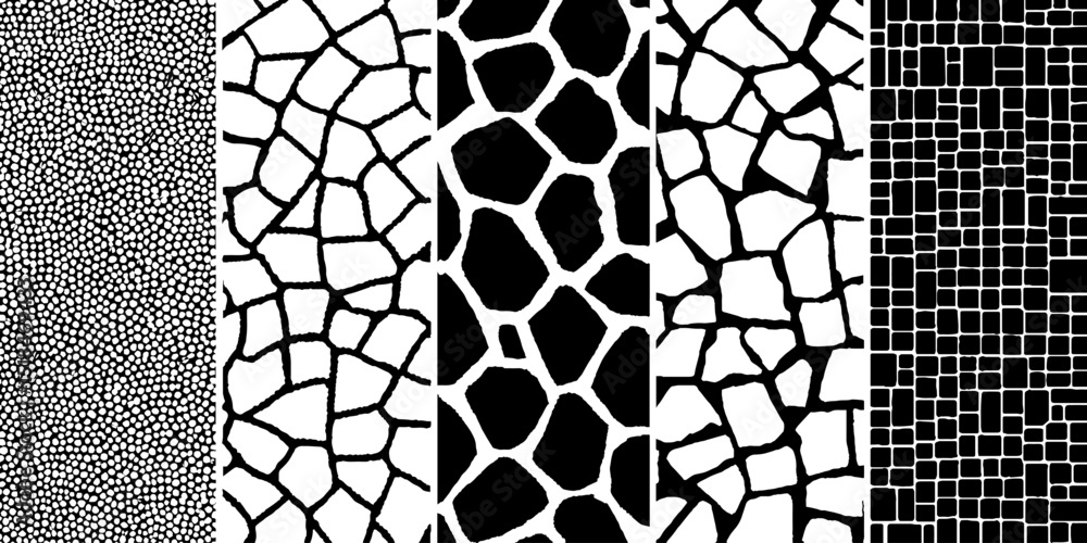 Poster intricate mosaic pattern set with engraved design for art and decoration