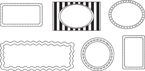 Black and White Decorative Frame Vector Set | Clipart, Silhouette, Design Template