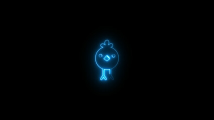 neon light candle icon isolated, on black background 4k illustration.