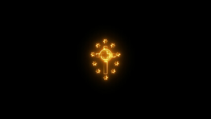 Glowing Neon Bible icon illustration. Christhian logo icon background illustration.